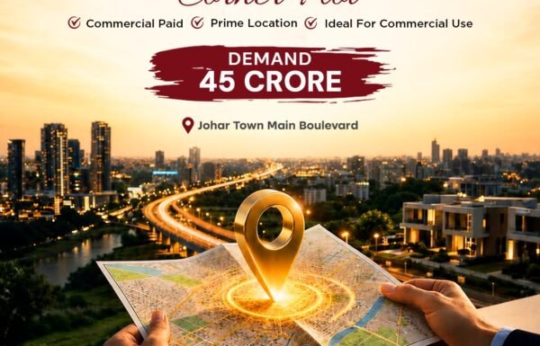 2 Kanal Commercial Corner Plot for Sale in Johar Town Lahore